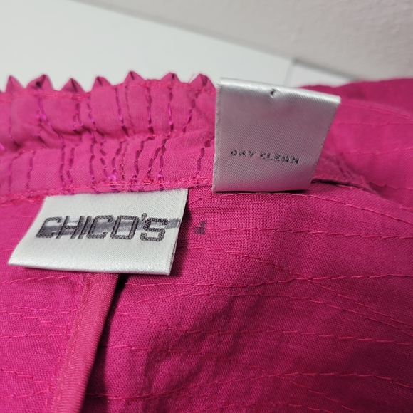 Womans Chicos Pink Embroidered Unconstructed jacket Size 2 - Picture 11 of 11